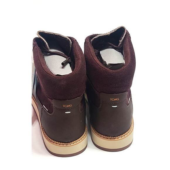 TOMS mesa waterproof Forest Brown Oiled Nubuck Suede Boots women's size 7.5 - Picture 4 of 9